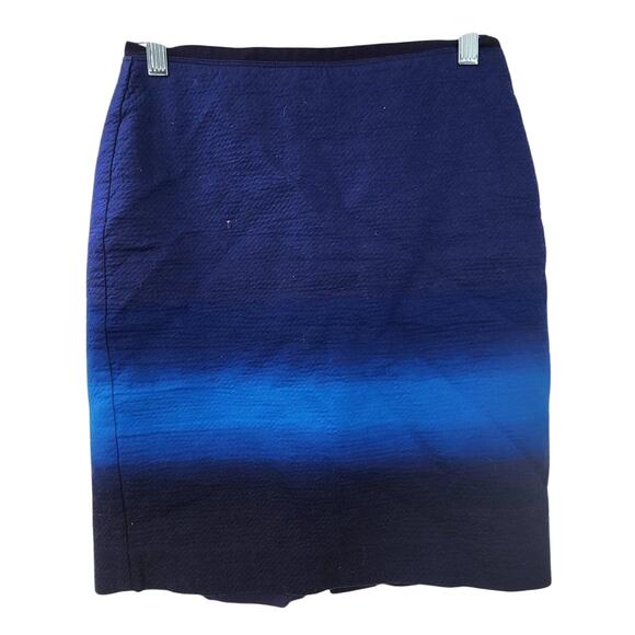 LOFT Blue Pencil Skirt Womens Petite 0P Color Block - Picture 1 of 3